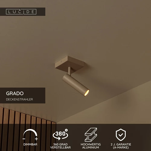 Lucide GRADO - Deckenstrahler - 1xGU10 (MR11) - Taupe - USP